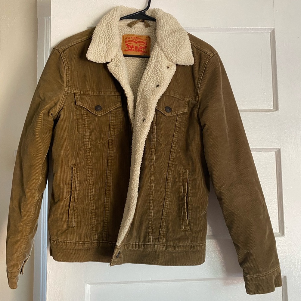 Levi's Men's Tan Sherpa-Lined Trucker Jacket
